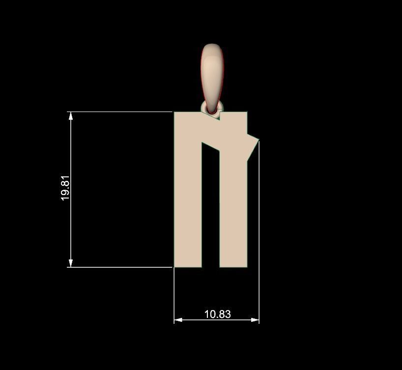 Initial Letters Pendant Monshter N 3D print model_4