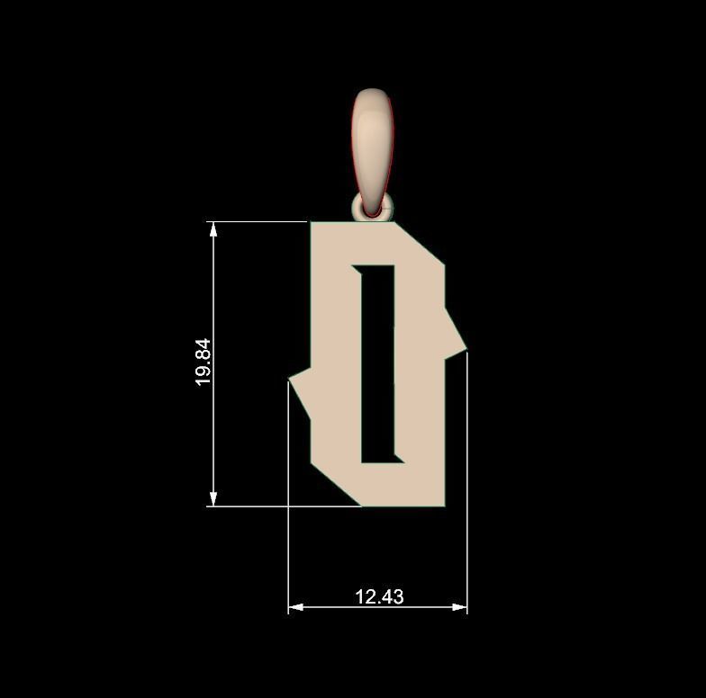 Initial Letters Pendant Monshter O 3D print model_4