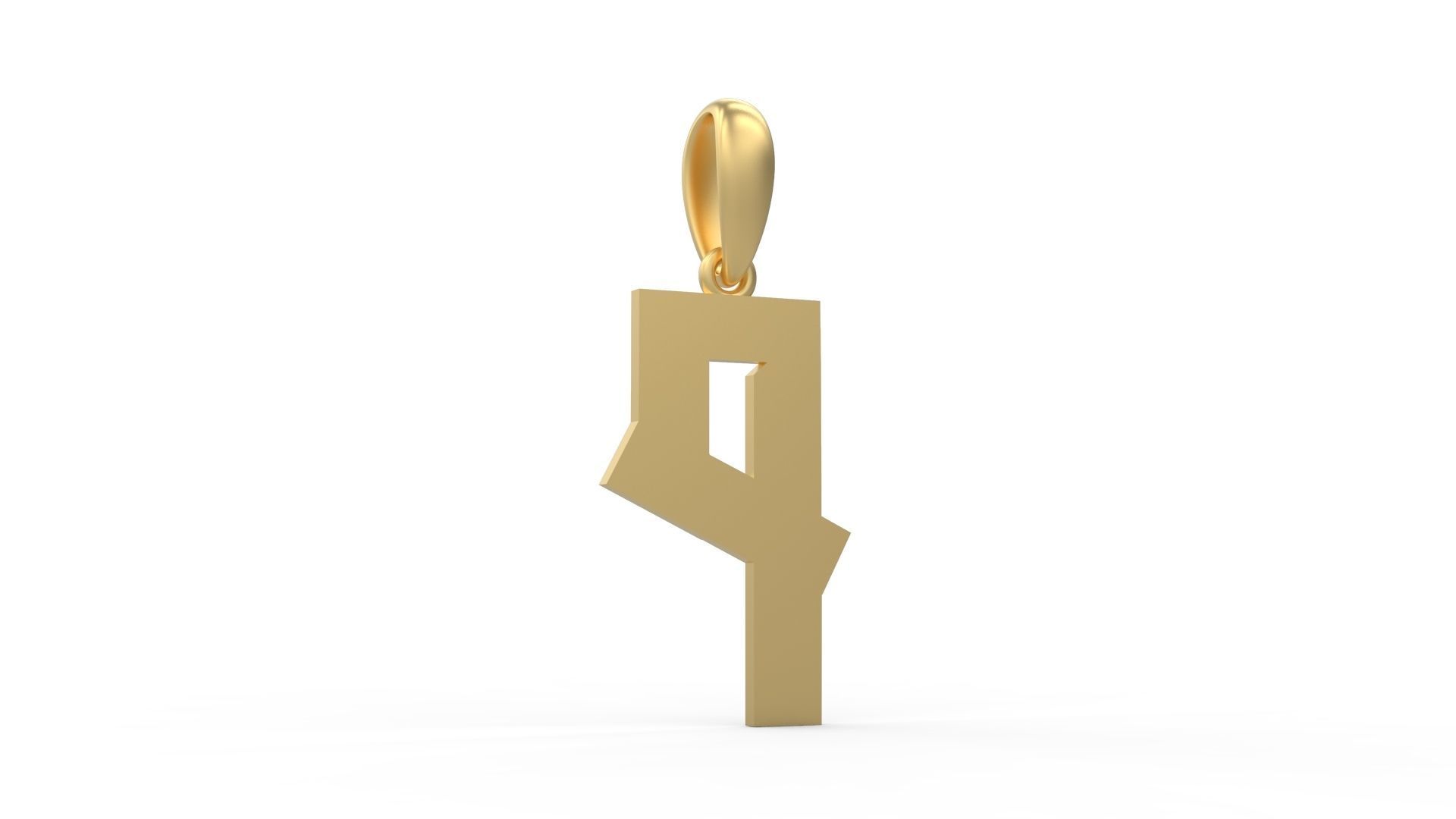 Initial Letters Pendant Monshter P 3D print model_3