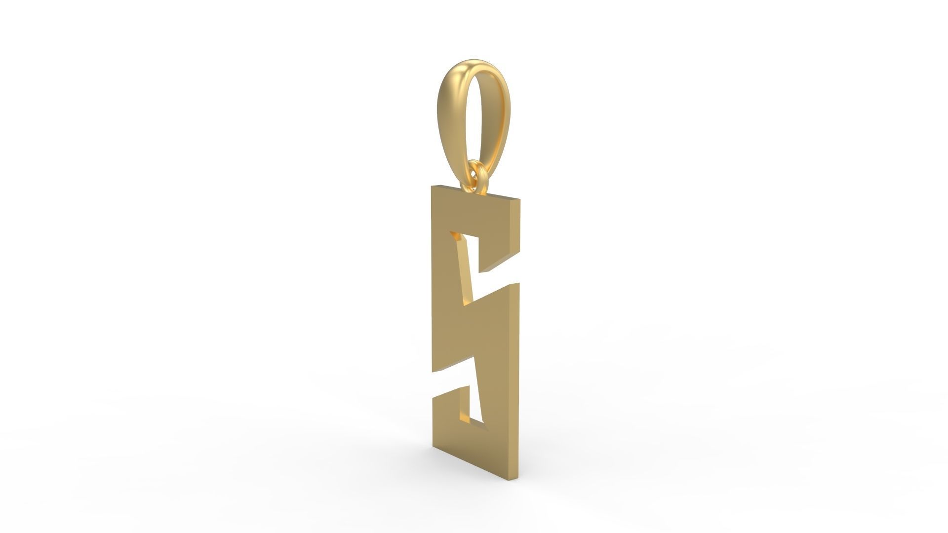 Initial Letters Pendant Monshter S 3D print model_1