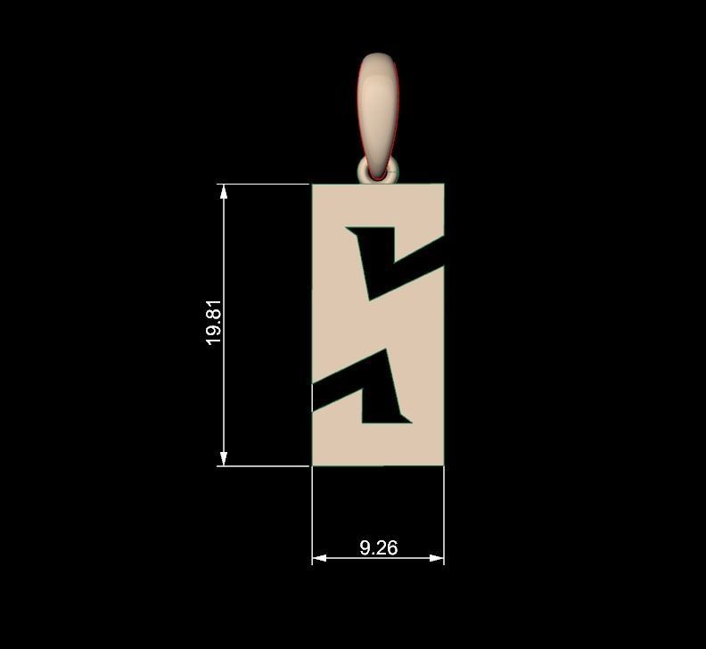 Initial Letters Pendant Monshter S 3D print model_4