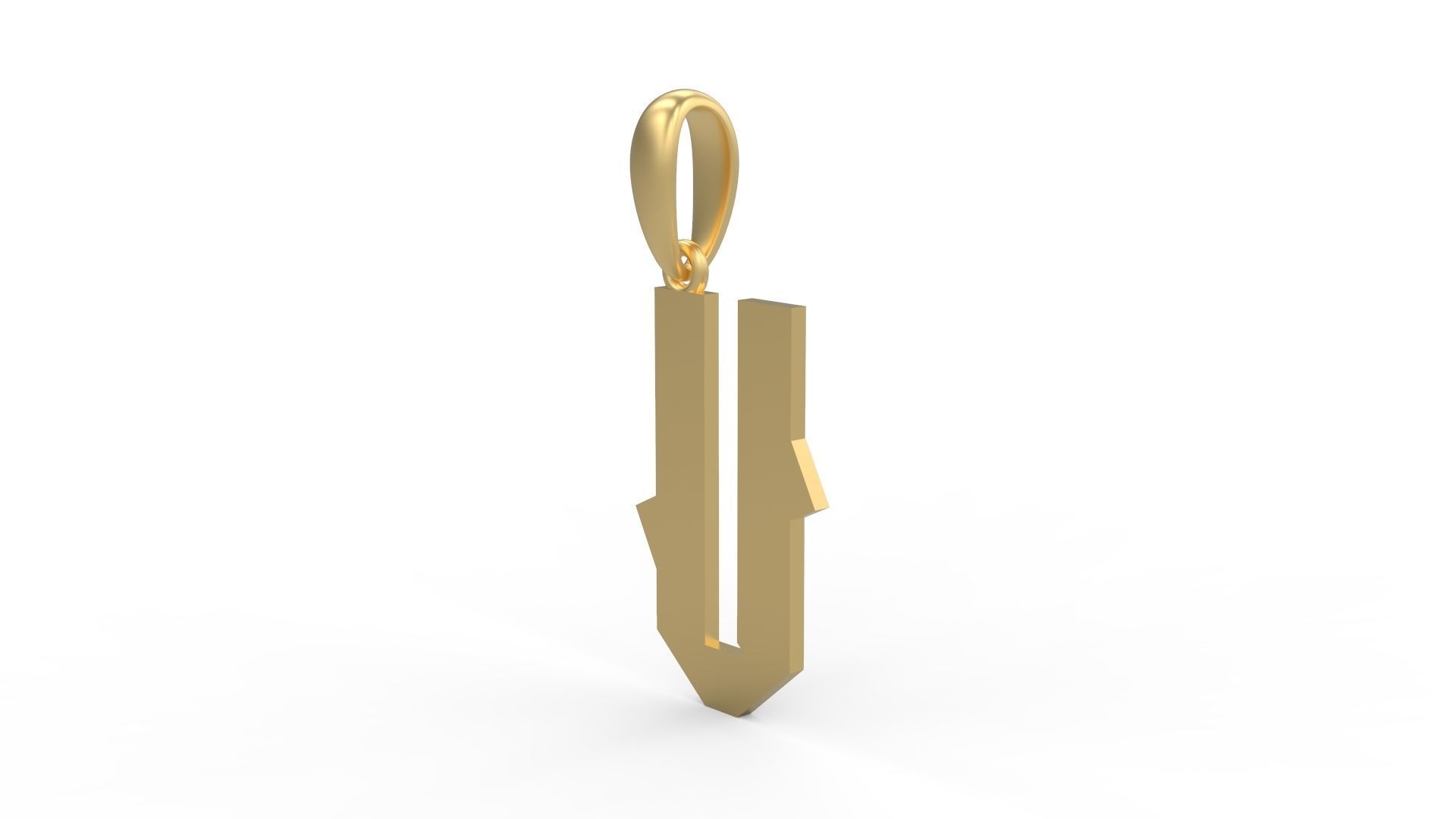 Initial Letters Pendant Monshter V 3D print model_1