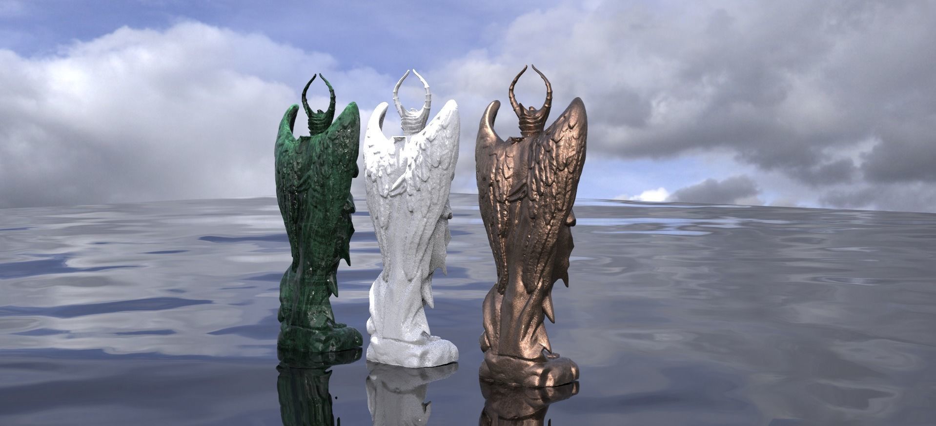 Fallen angel classical inspired 2 helmet designs 3D model_2