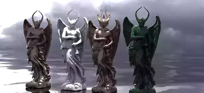 Fallen angel classical inspired 2 helmet designs 3D model