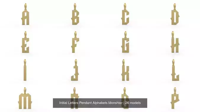 Initial Letters Pendant Alphabets Monshter