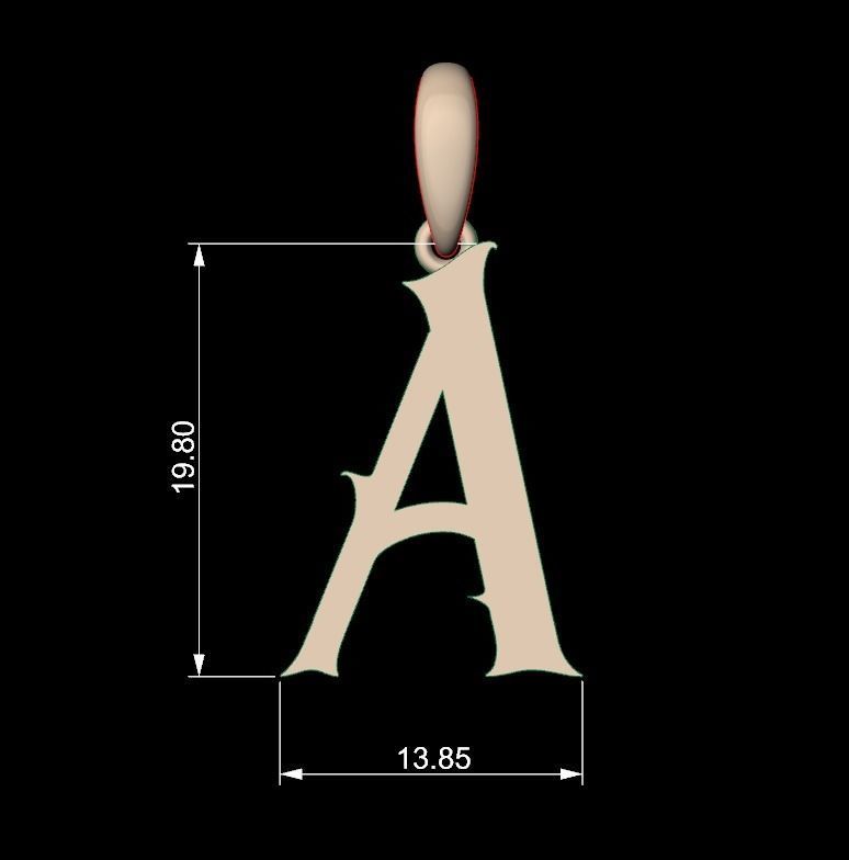 Initial Letters Pendant Morgana A 3D print model_4