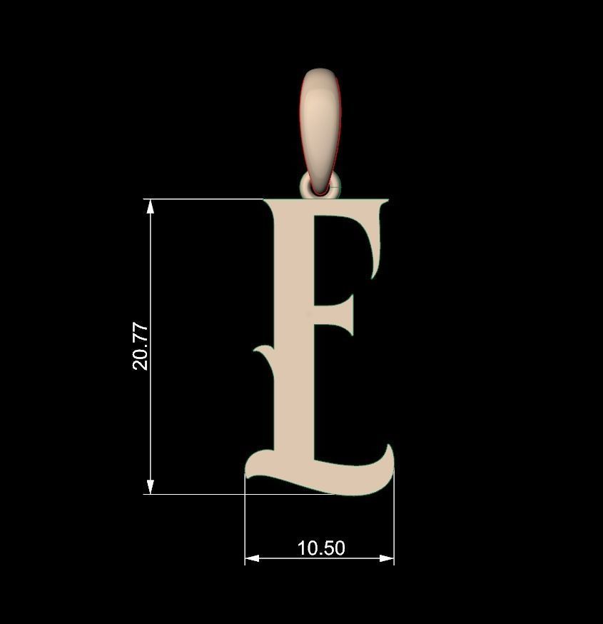 Initial Letters Pendant Morgana E 3D print model_4