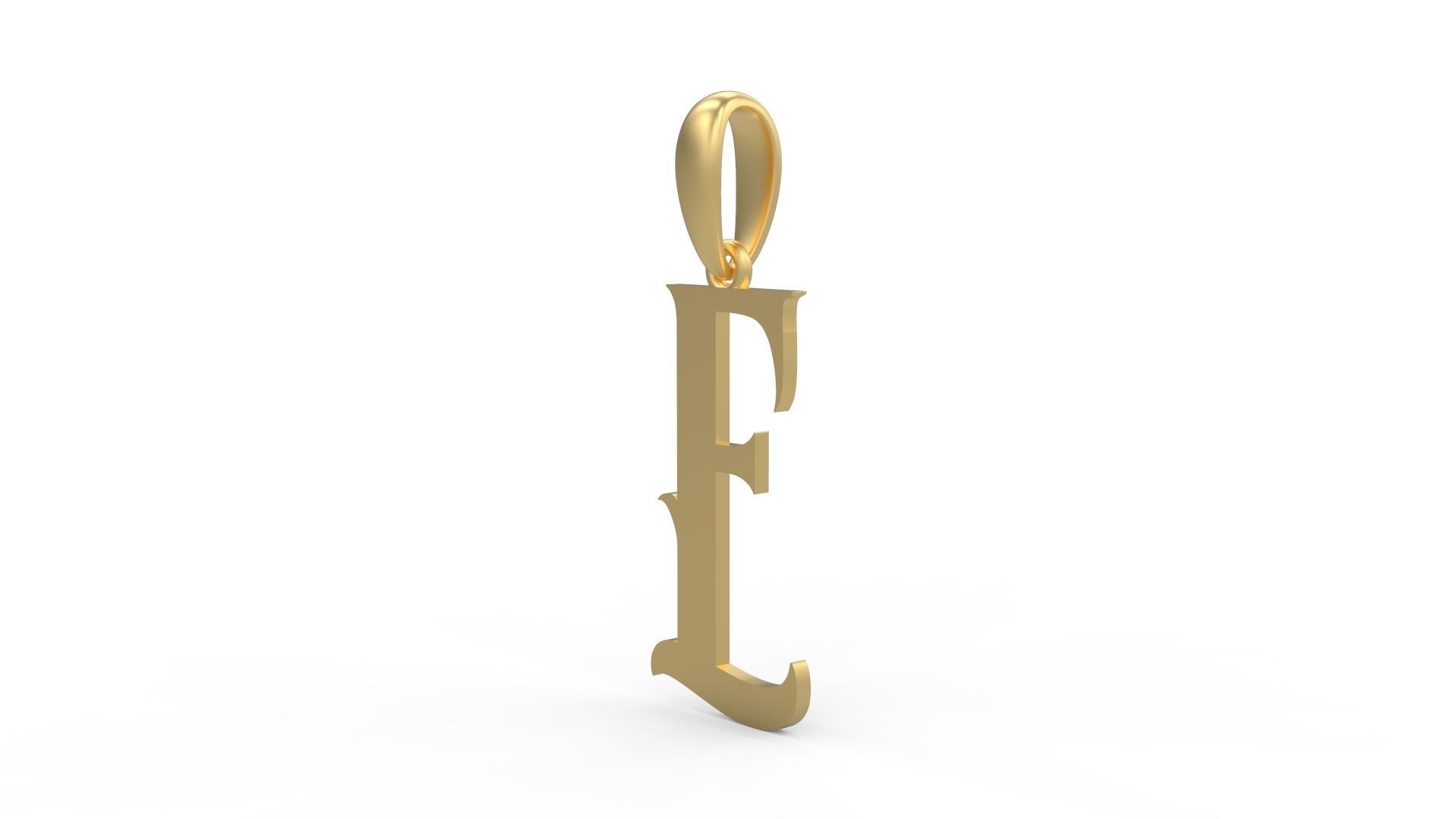 Initial Letters Pendant Morgana E 3D print model_1