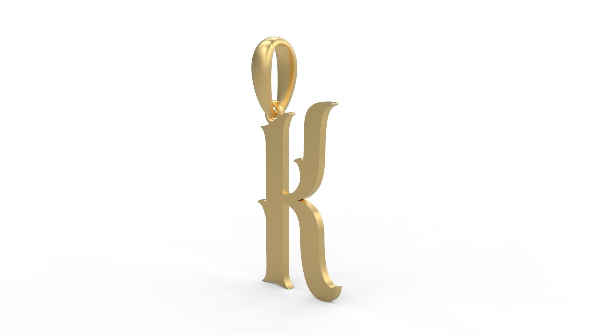Initial Letters Pendant Morgana K 3D print model_1