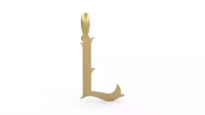 Initial Letters Pendant Morgana L 3D print model