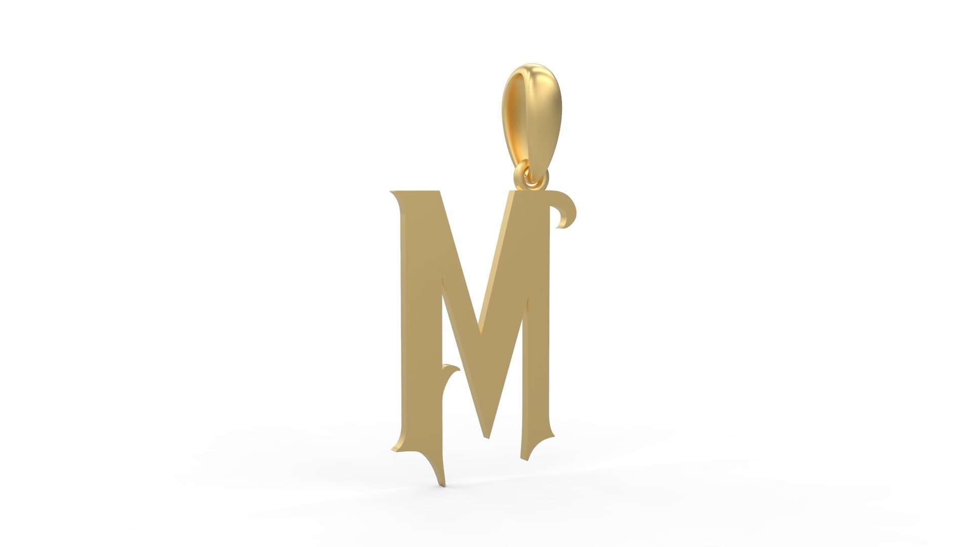 Initial Letters Pendant Morgana M 3D print model_3