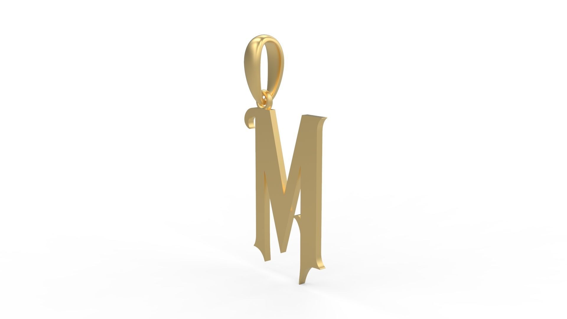 Initial Letters Pendant Morgana M 3D print model_1