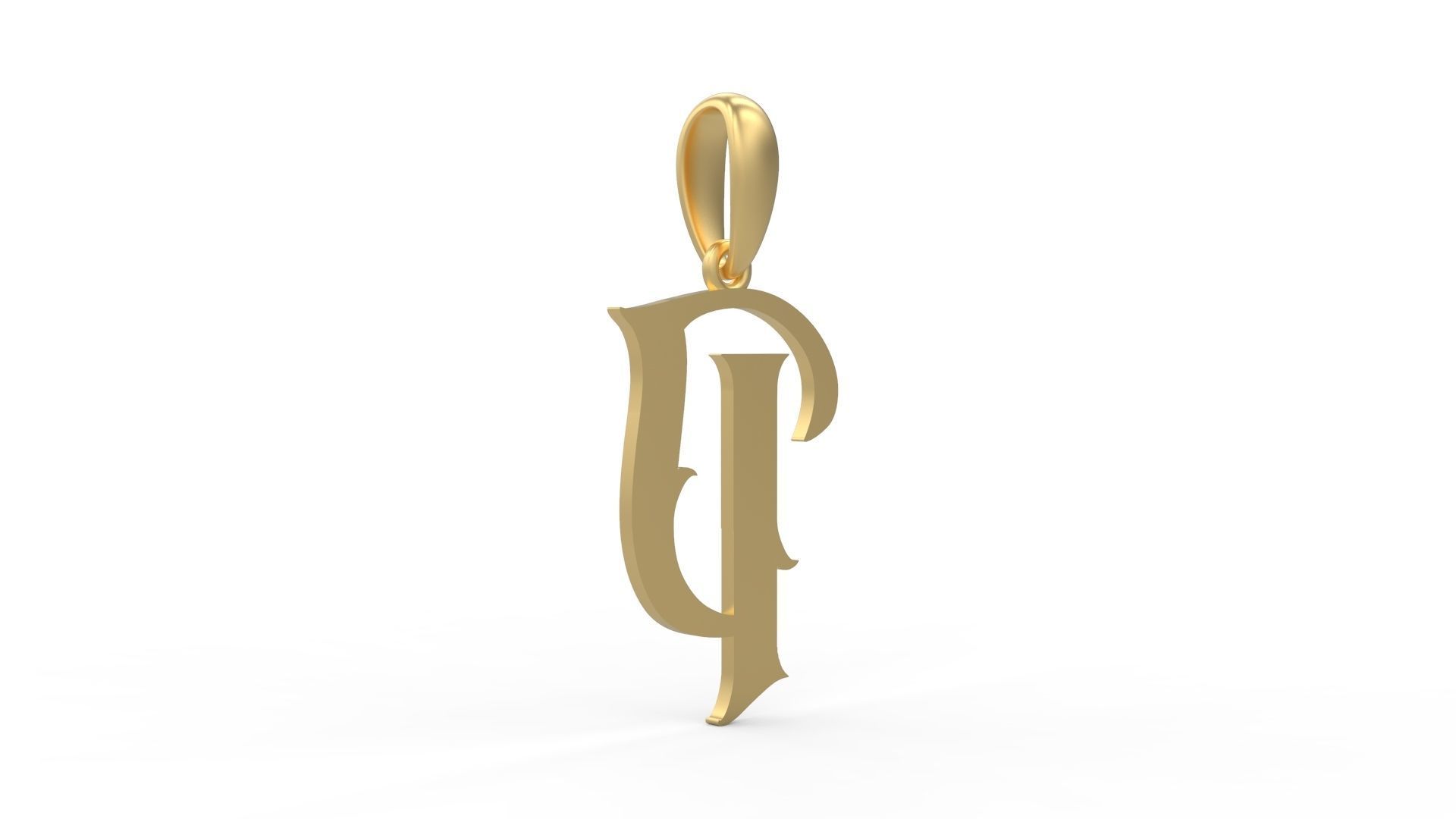 Initial Letters Pendant Morgana P 3D print model_3