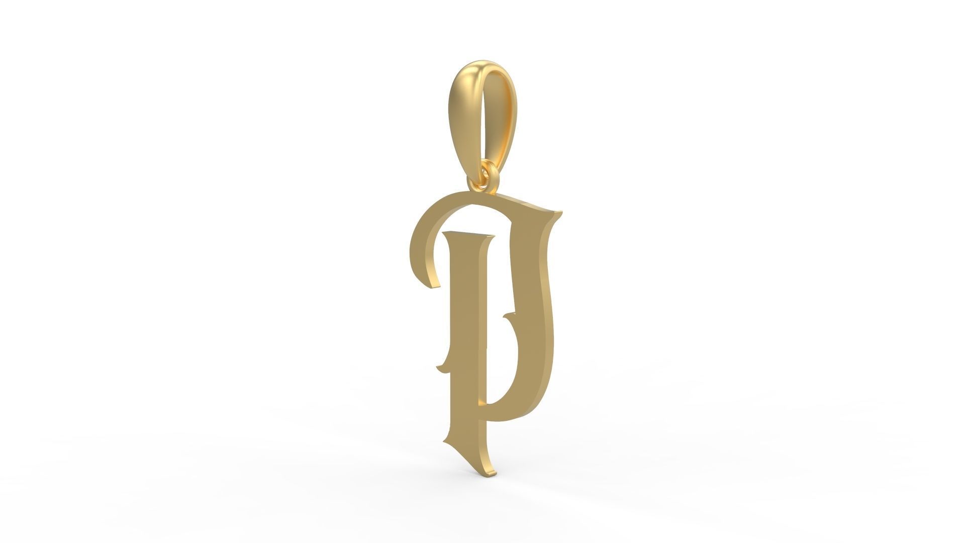 Initial Letters Pendant Morgana P 3D print model_1