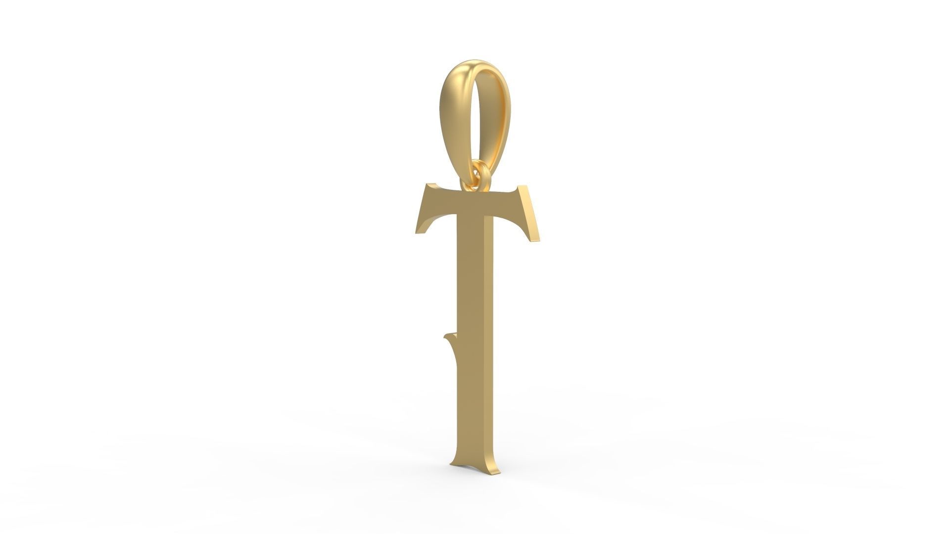 Initial Letters Pendant Morgana T 3D print model_1