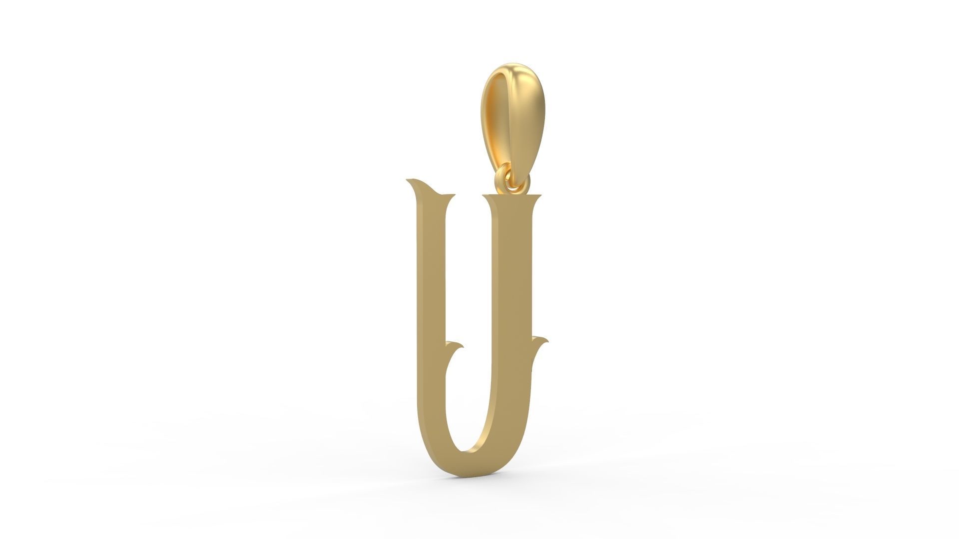 Initial Letters Pendant Morgana U 3D print model_3