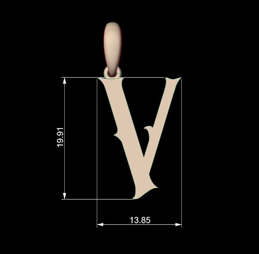 Initial Letters Pendant Morgana V 3D print model_4