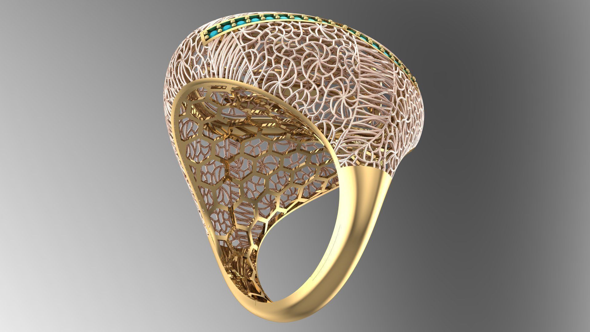 SINGLE ROW STONE RING COLLECTION - R01 3D print model_8