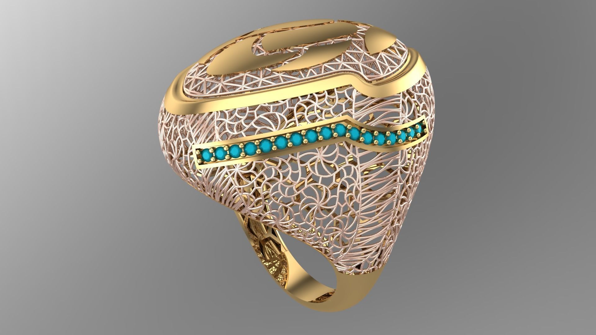 SINGLE ROW STONE RING COLLECTION - R01 3D print model_15