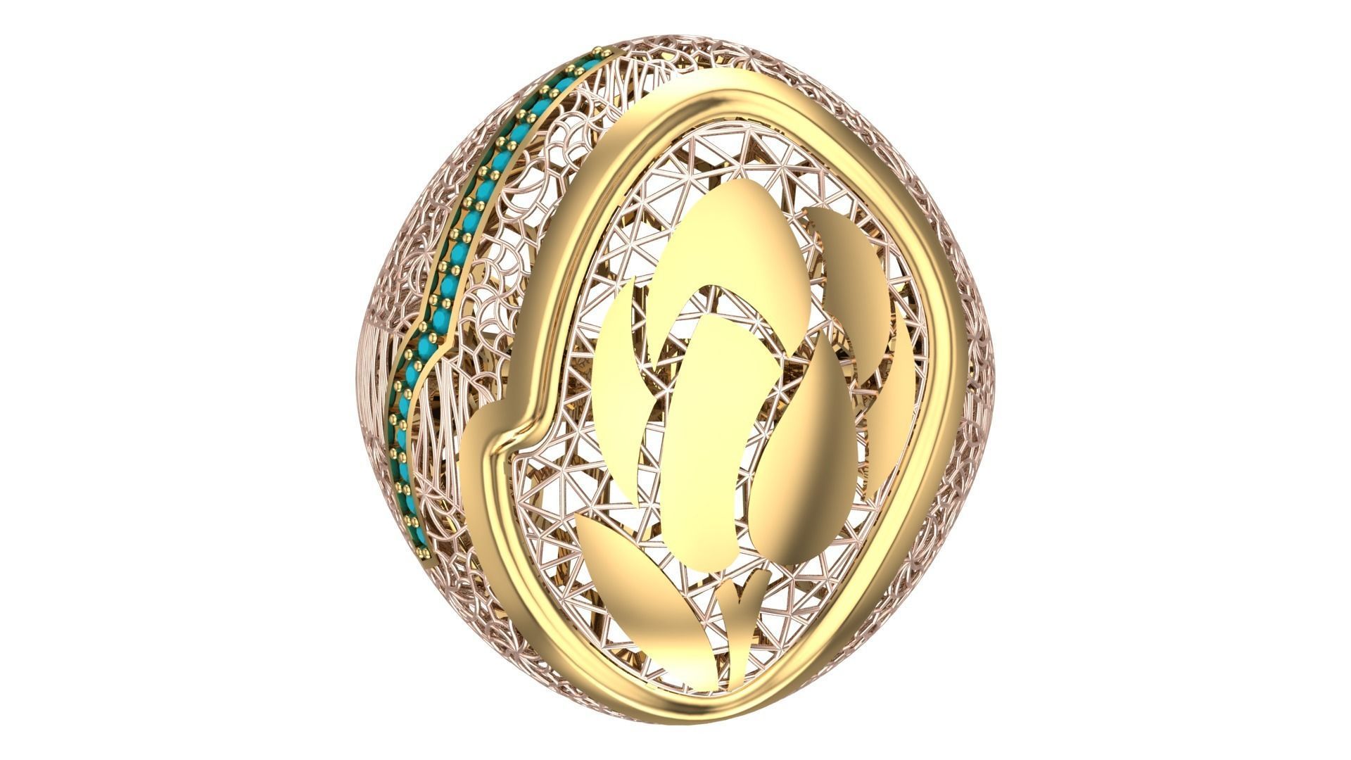 SINGLE ROW STONE RING COLLECTION - R01 3D print model_7