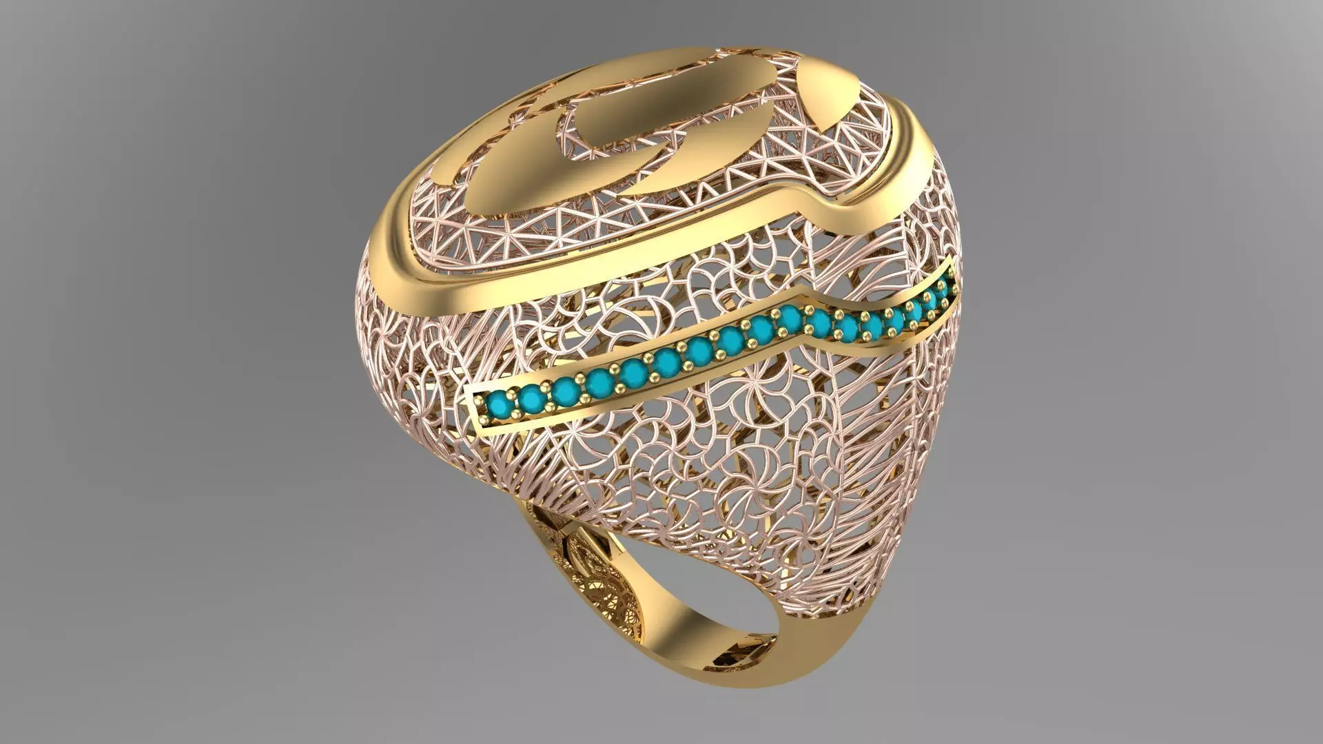 SINGLE ROW STONE RING COLLECTION - R01 3D print model_0