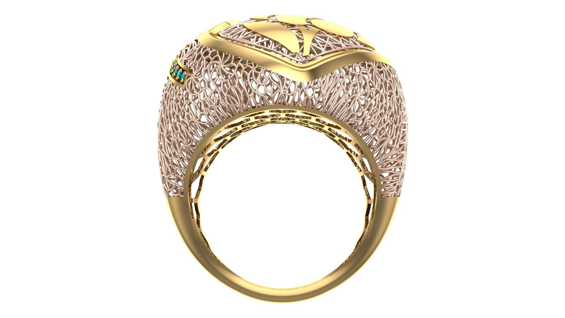 SINGLE ROW STONE RING COLLECTION - R01 3D print model_4