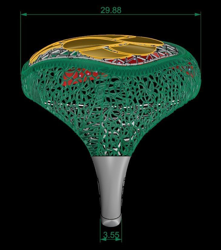 SINGLE ROW STONE RING COLLECTION - R01 3D print model_9