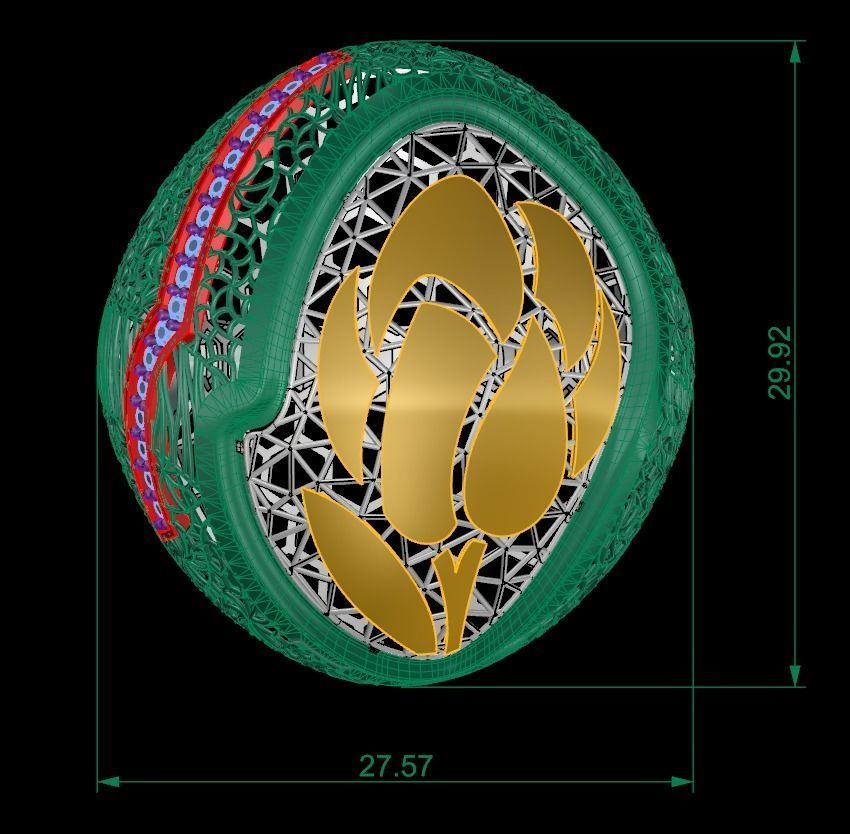 SINGLE ROW STONE RING COLLECTION - R01 3D print model_10