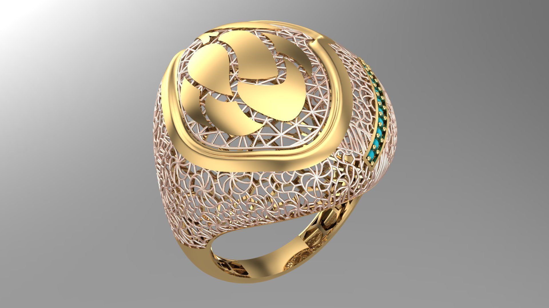 SINGLE ROW STONE RING COLLECTION - R01 3D print model_18