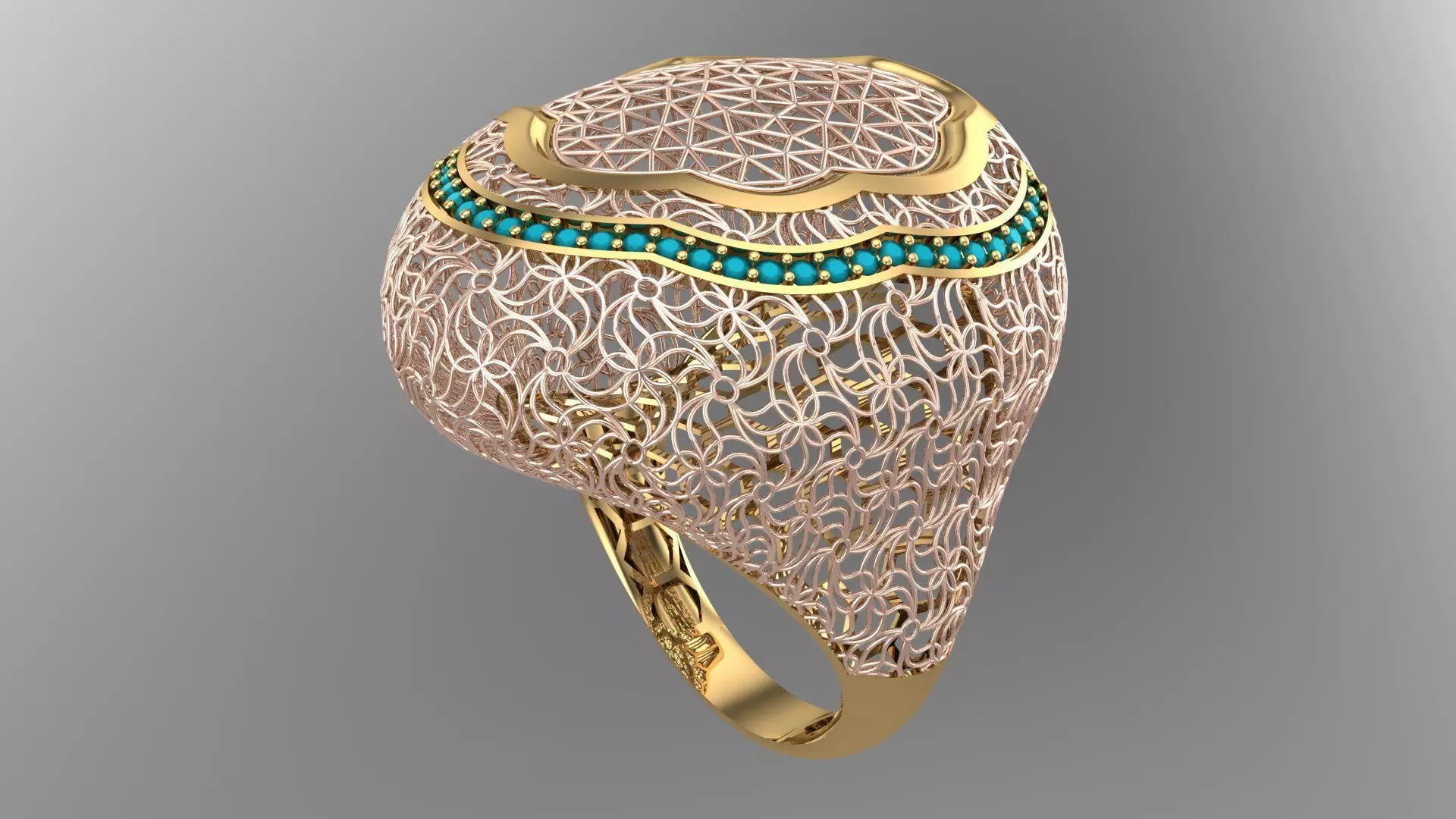 SINGLE ROW STONE RING COLLECTION -R02- 3D print model_0