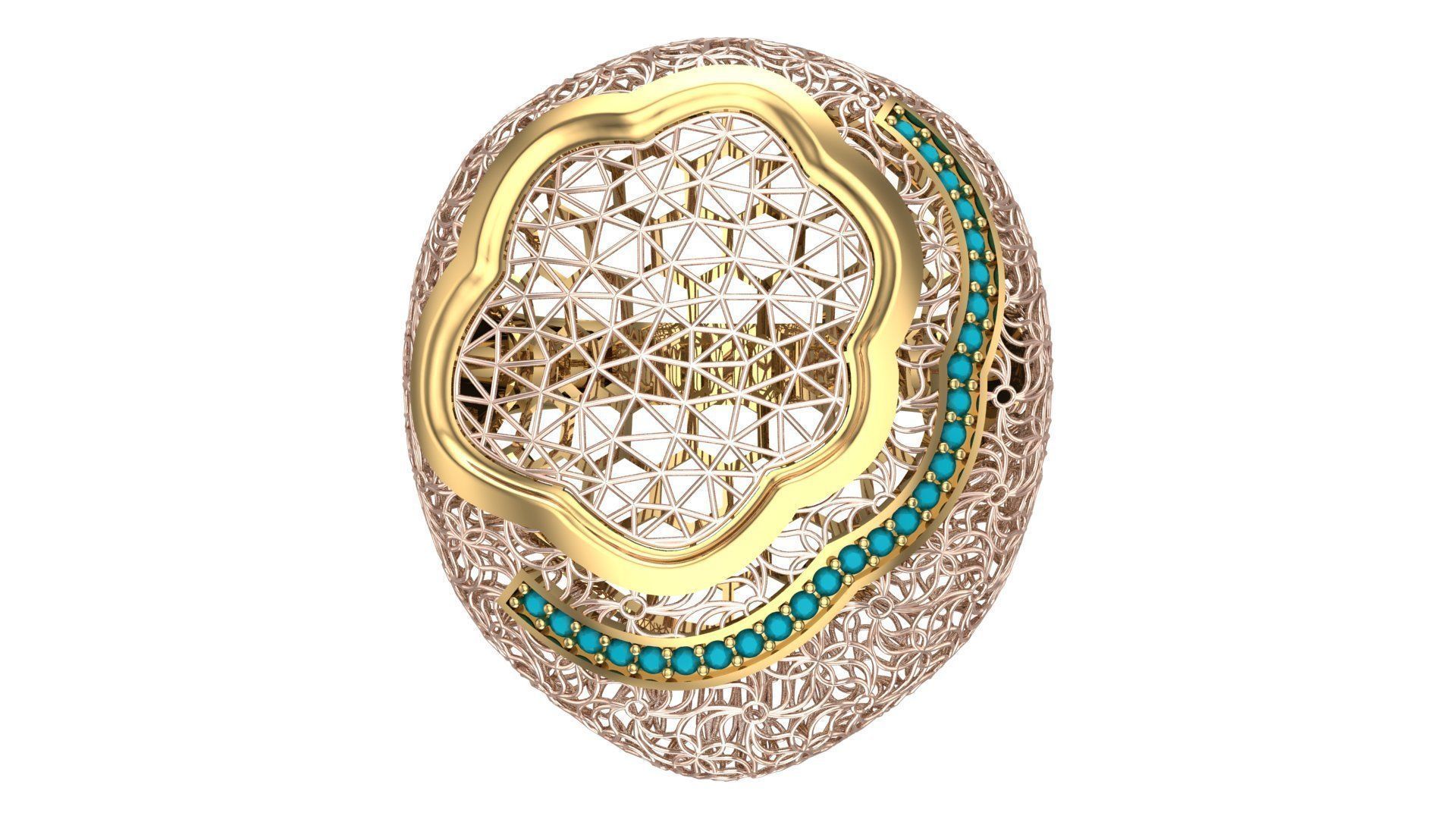 SINGLE ROW STONE RING COLLECTION -R02- 3D print model_2