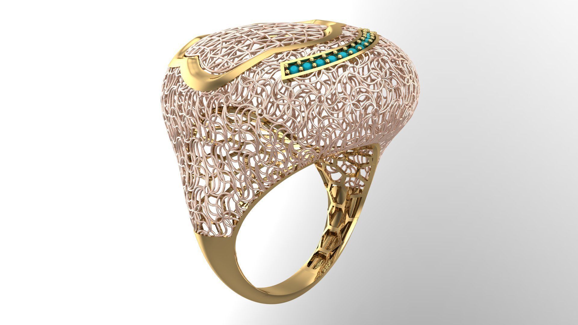 SINGLE ROW STONE RING COLLECTION -R02- 3D print model_17