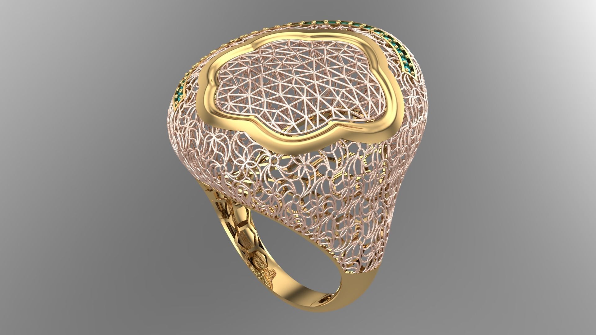 SINGLE ROW STONE RING COLLECTION -R02- 3D print model_3
