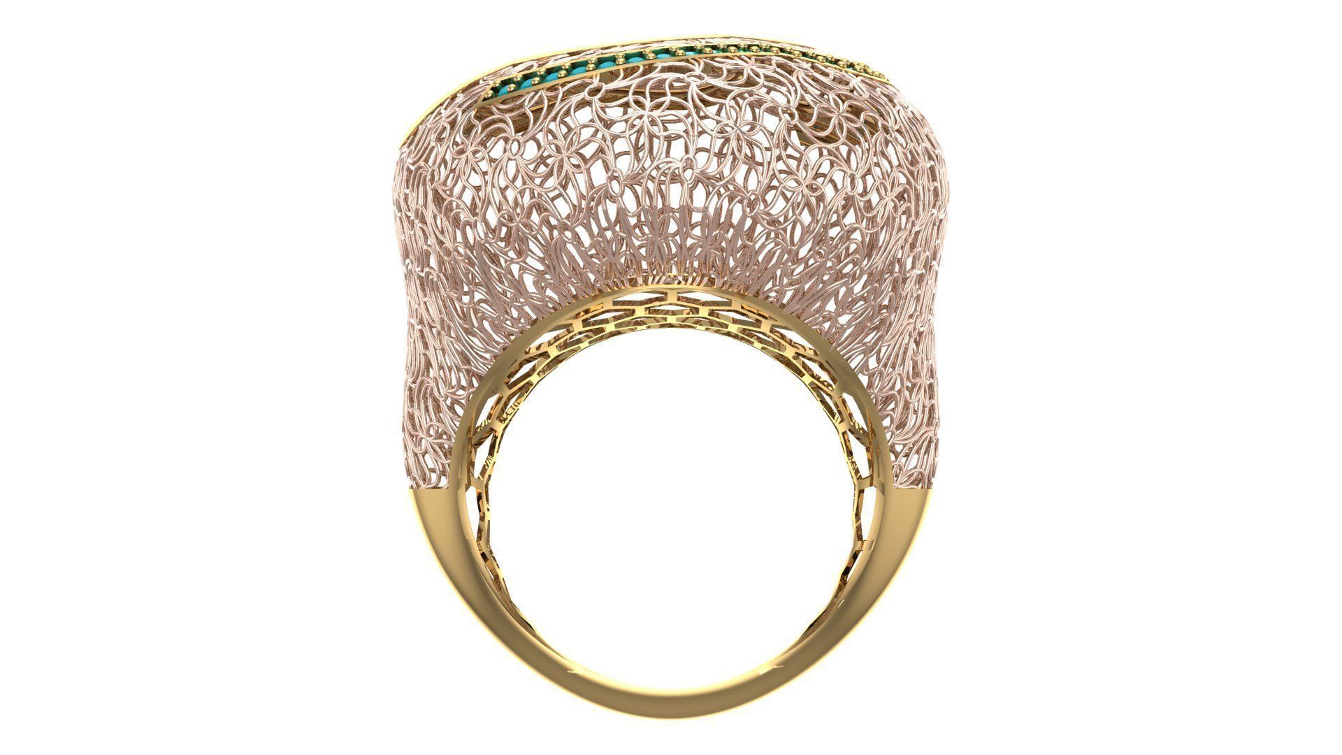 SINGLE ROW STONE RING COLLECTION -R02- 3D print model_4