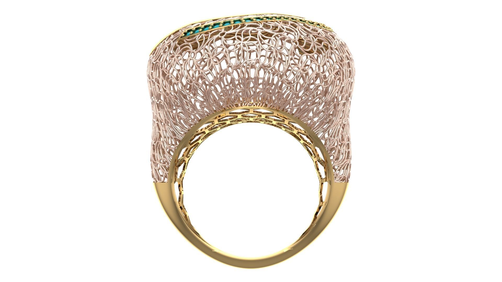 SINGLE ROW STONE RING COLLECTION -R02- 3D print model_16