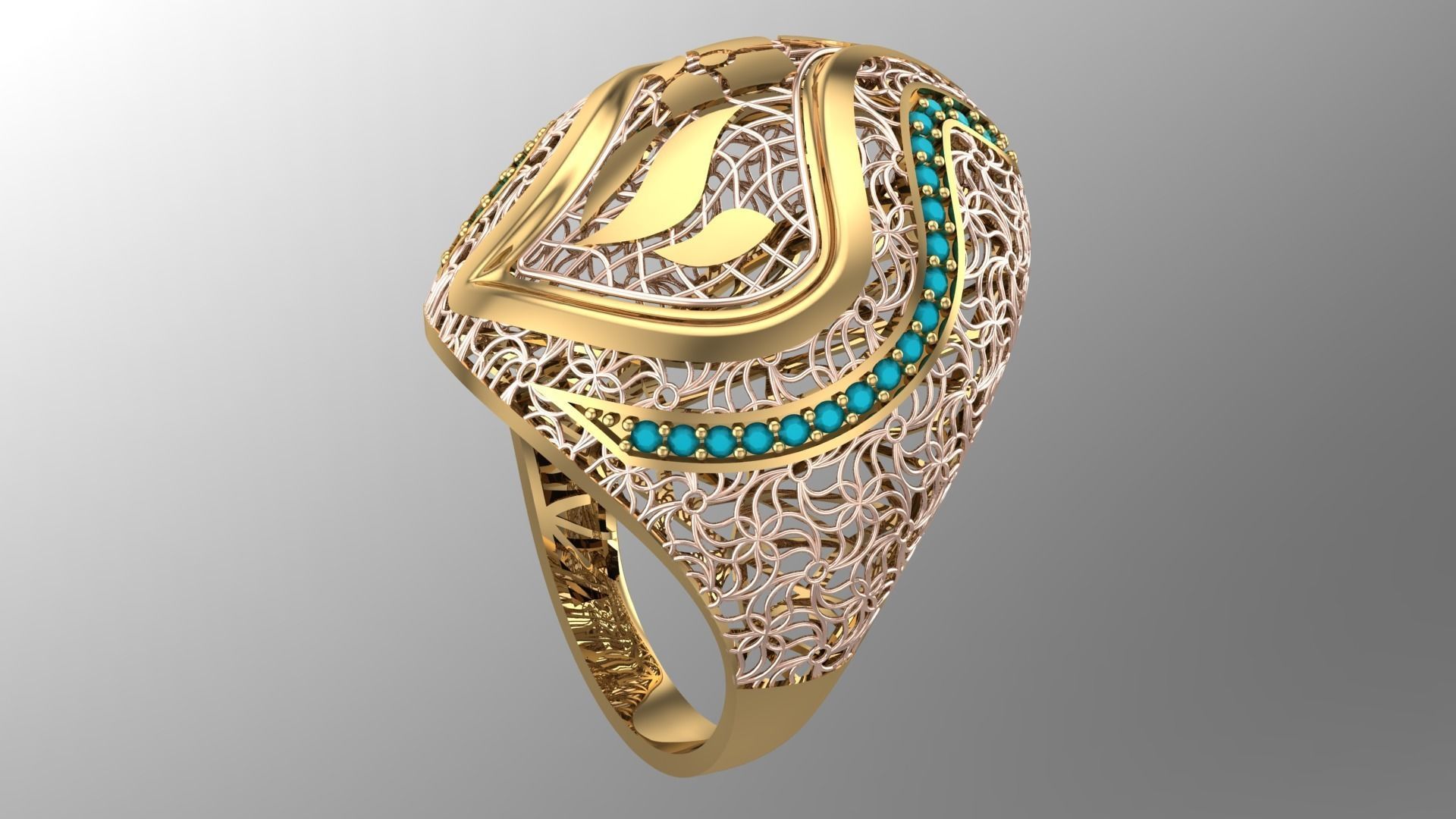 SINGLE ROW STONE RING COLLECTION -R08- 3D print model_6