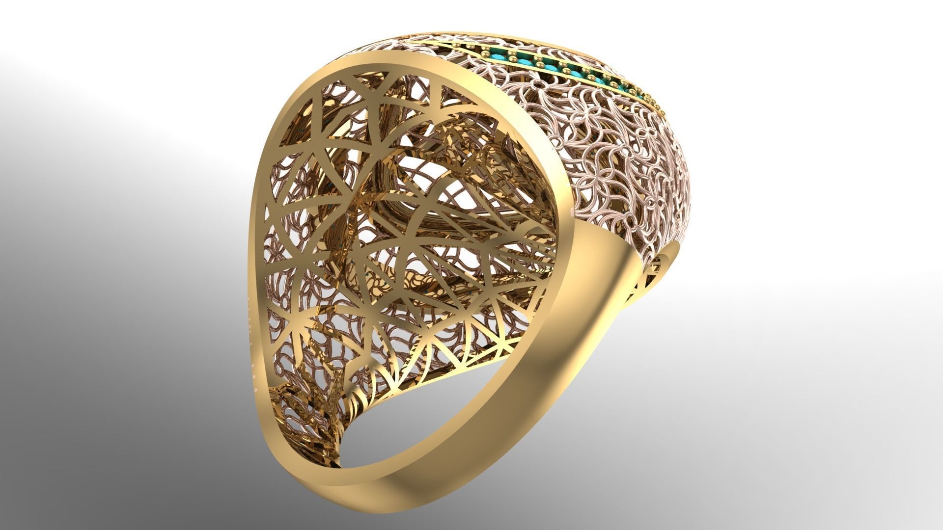 SINGLE ROW STONE RING COLLECTION -R08- 3D print model_18