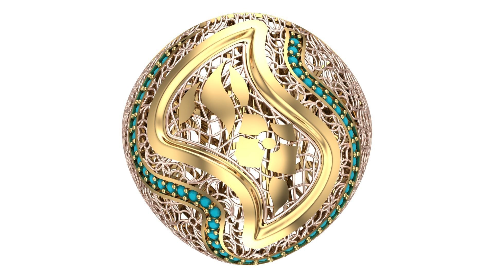 SINGLE ROW STONE RING COLLECTION -R08- 3D print model_4