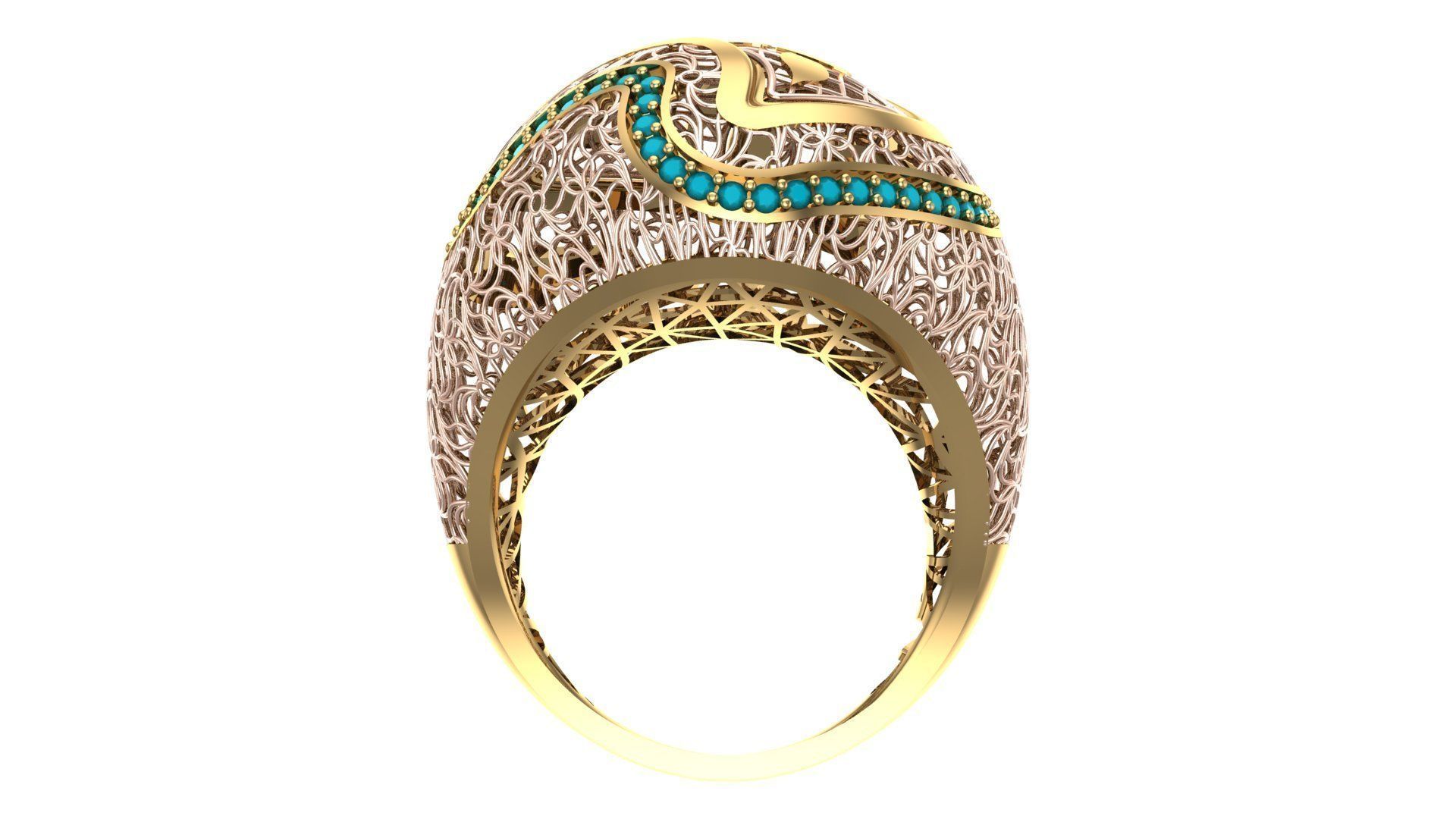 SINGLE ROW STONE RING COLLECTION -R08- 3D print model_15