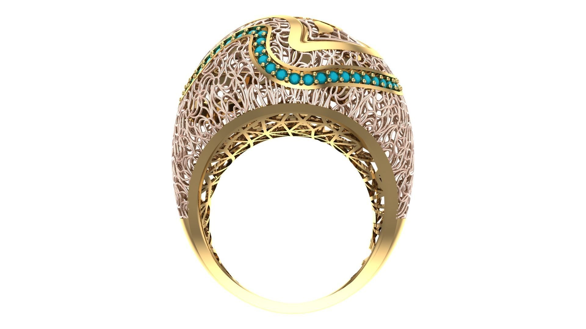 SINGLE ROW STONE RING COLLECTION -R08- 3D print model_2