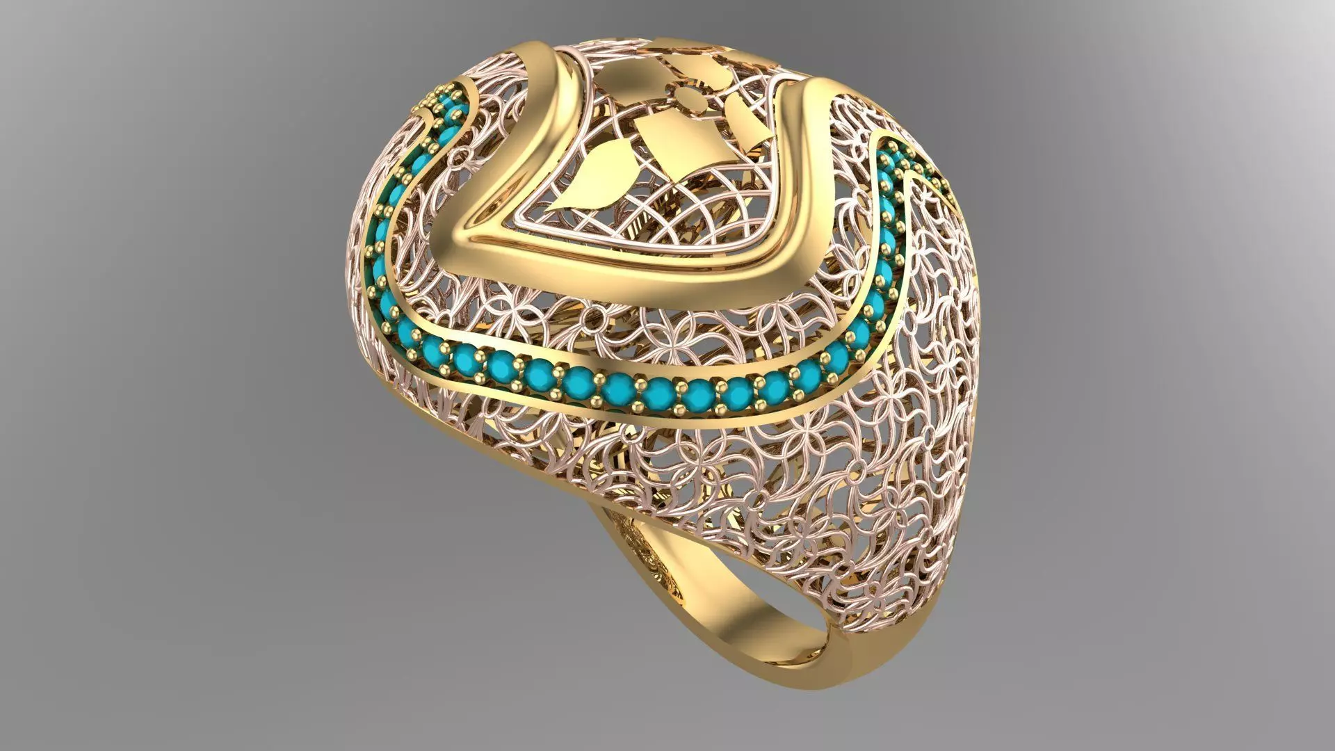 SINGLE ROW STONE RING COLLECTION -R08- 3D print model_0