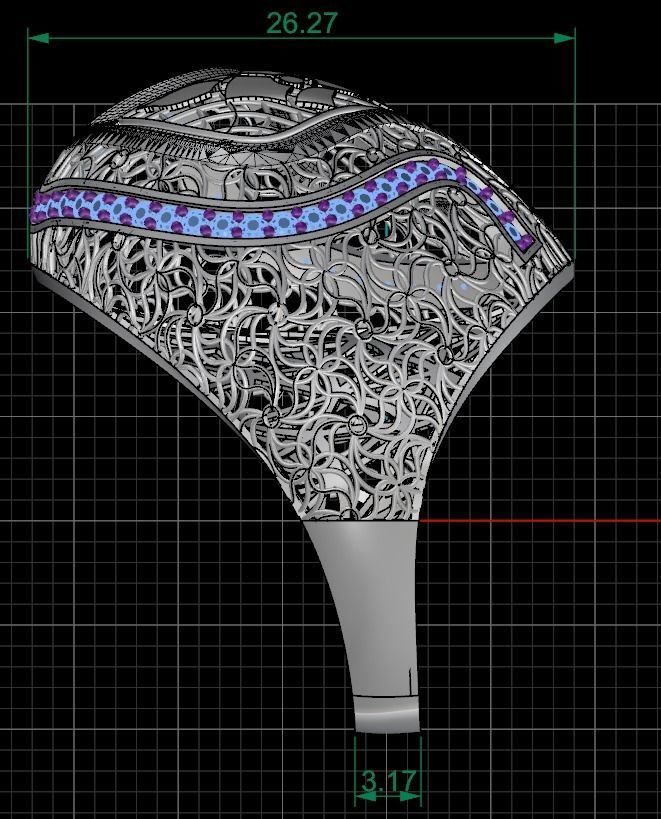 SINGLE ROW STONE RING COLLECTION -R08- 3D print model_11