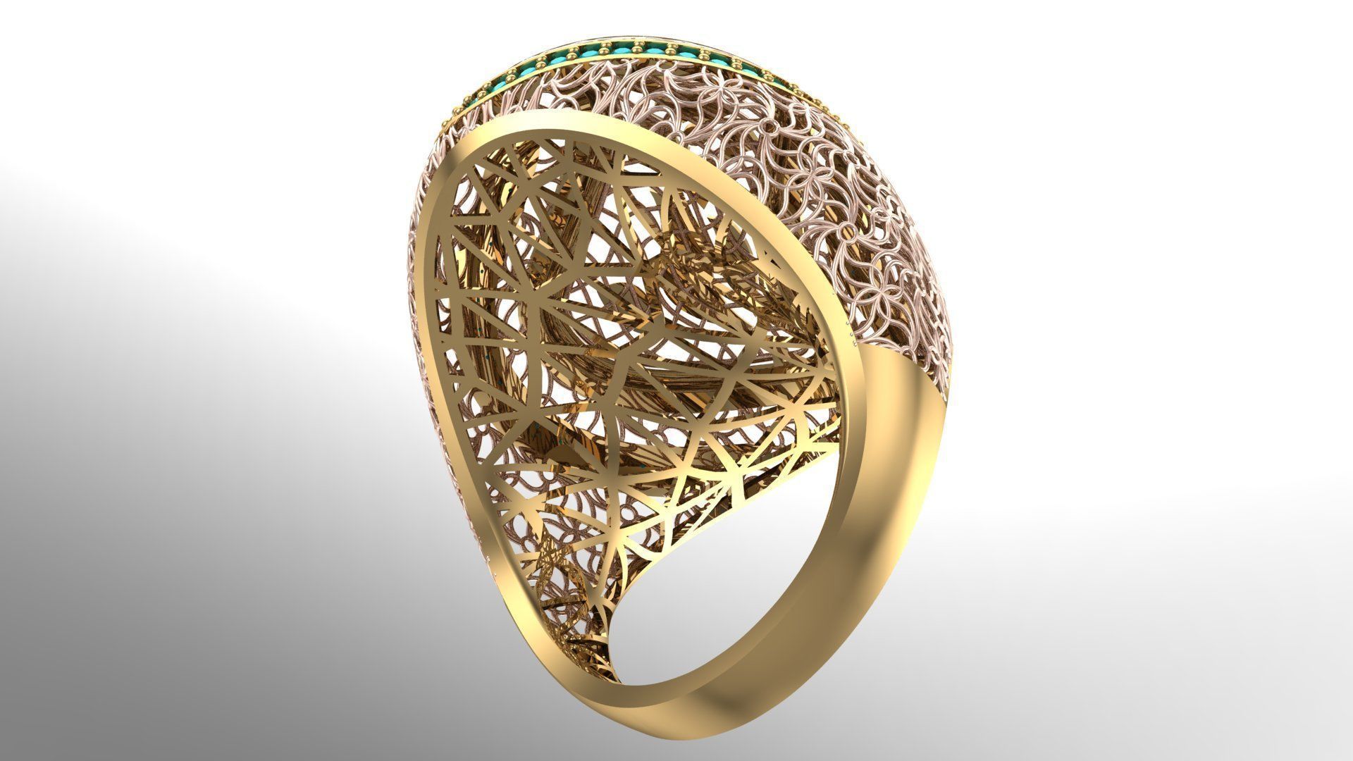 SINGLE ROW STONE RING COLLECTION -R08- 3D print model_5