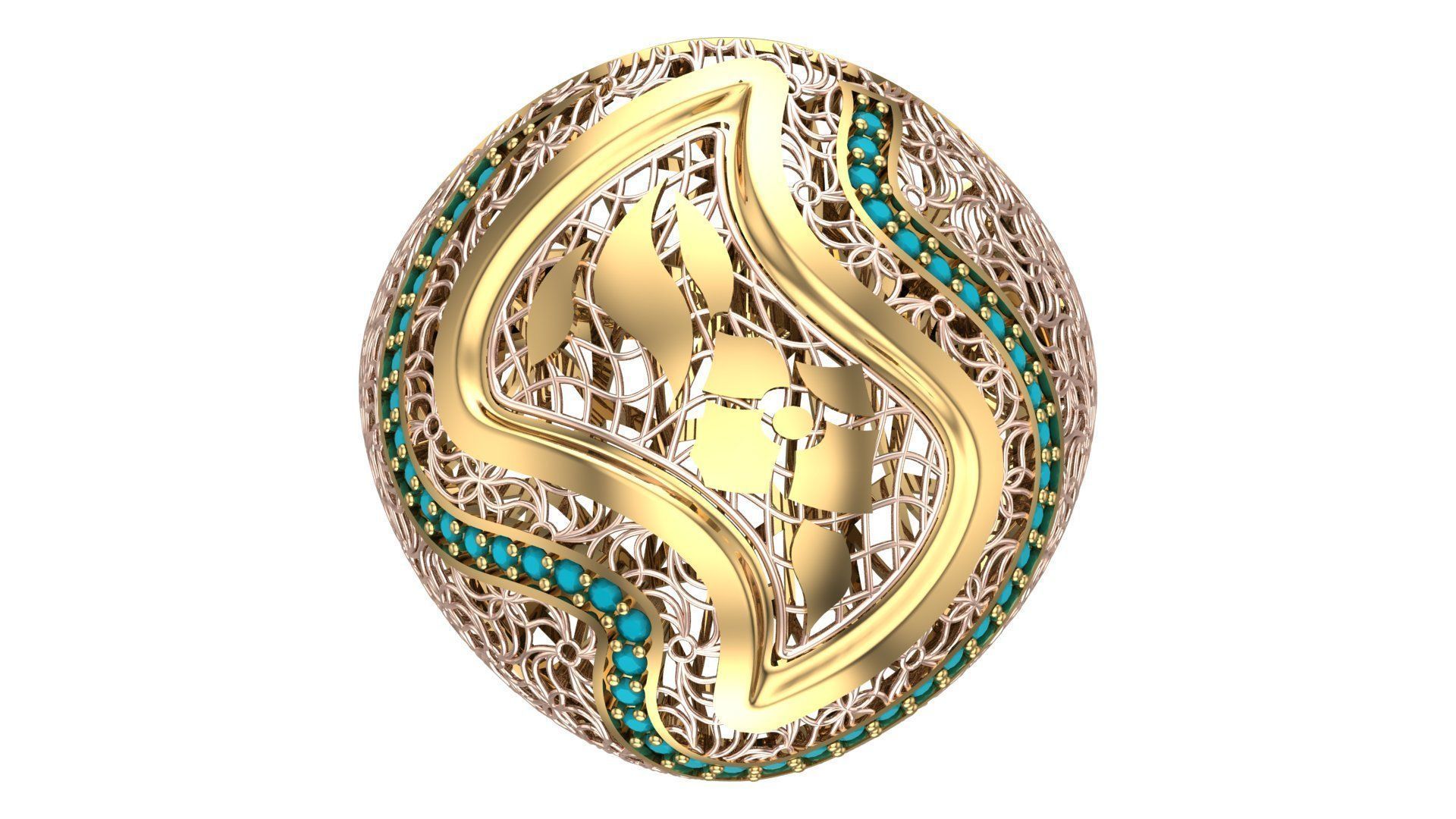 SINGLE ROW STONE RING COLLECTION -R08- 3D print model_17