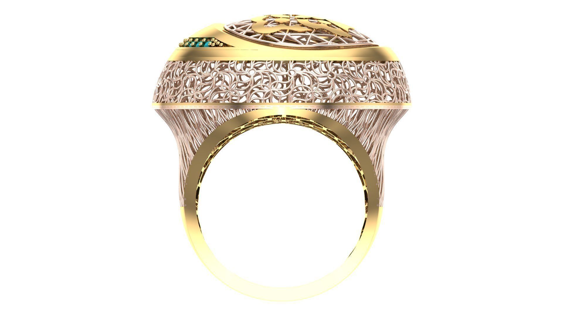 SINGLE ROW STONE RING COLLECTION -R12- 3D print model_17
