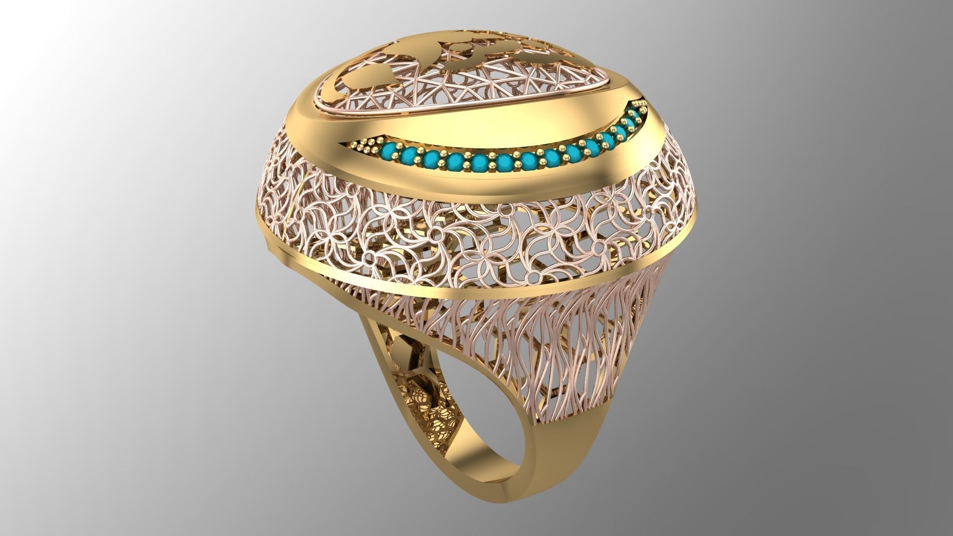 SINGLE ROW STONE RING COLLECTION -R12- 3D print model_16