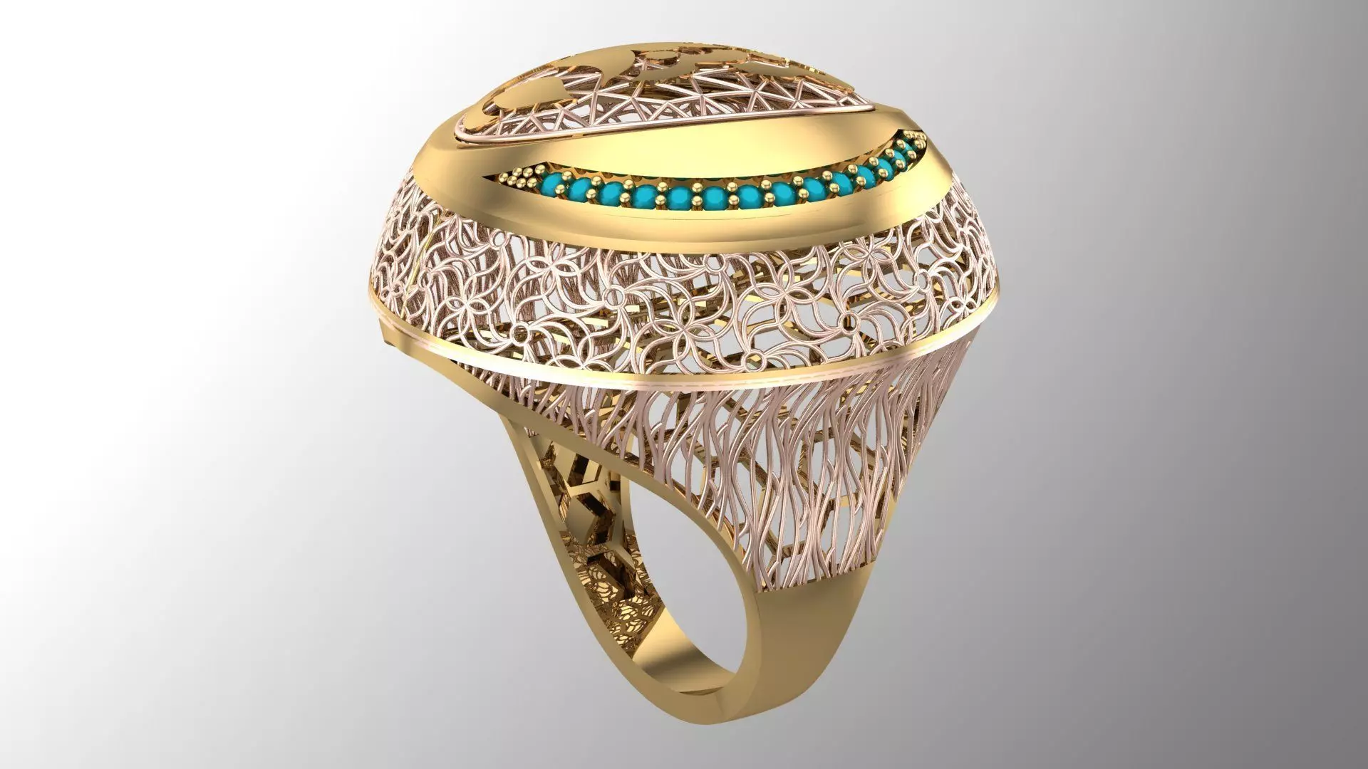 SINGLE ROW STONE RING COLLECTION -R12- 3D print model_0