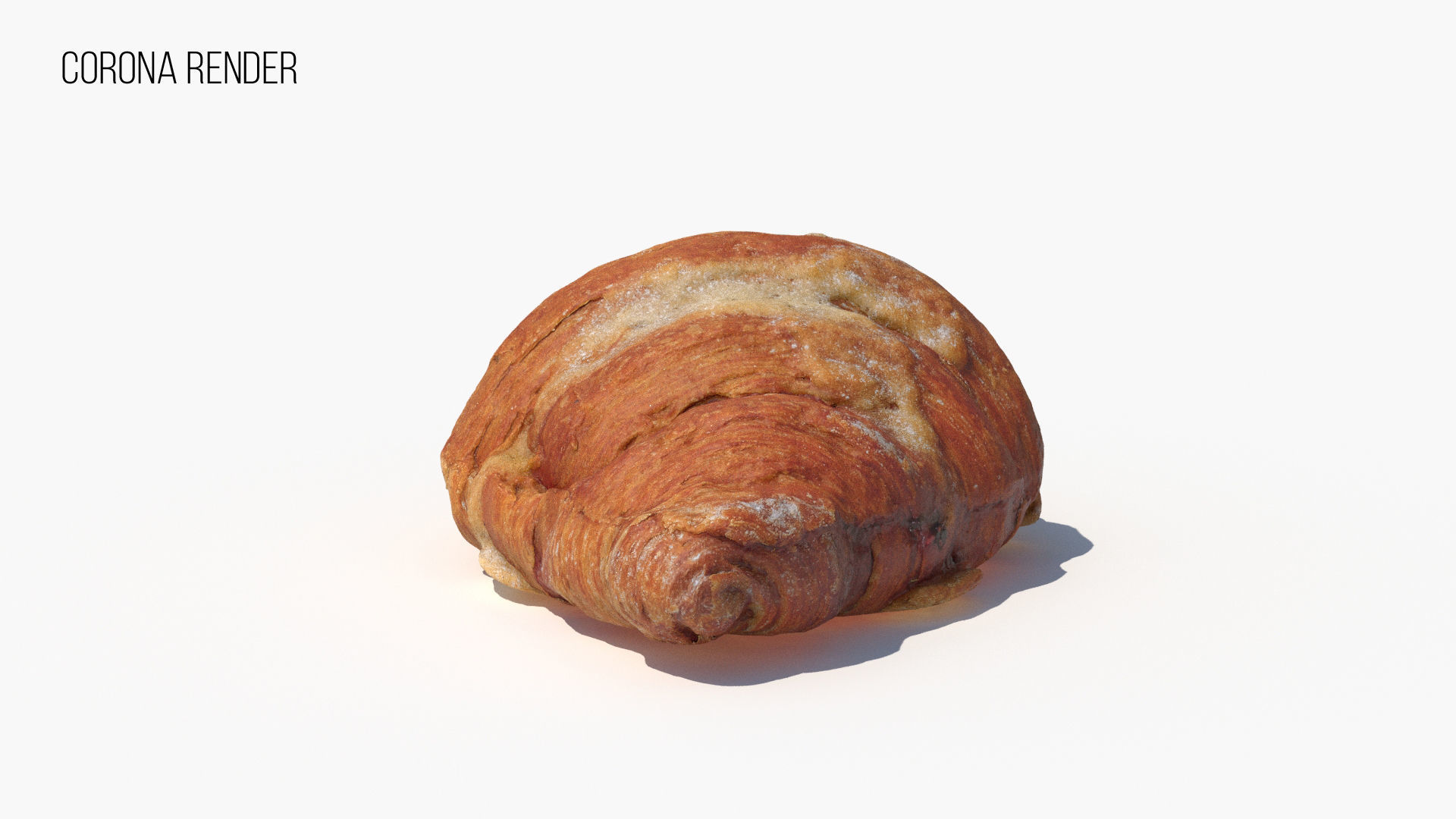 Croissant Almond with Raspberry 3D model 3D model_1