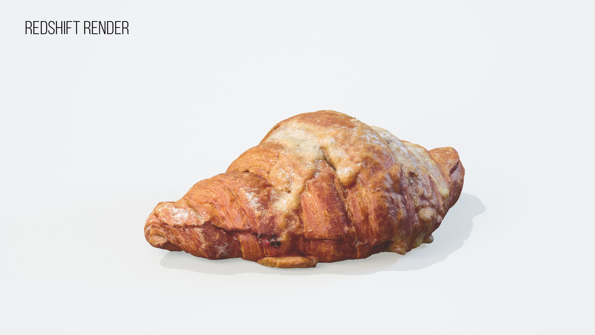 Croissant Almond with Raspberry 3D model 3D model_7