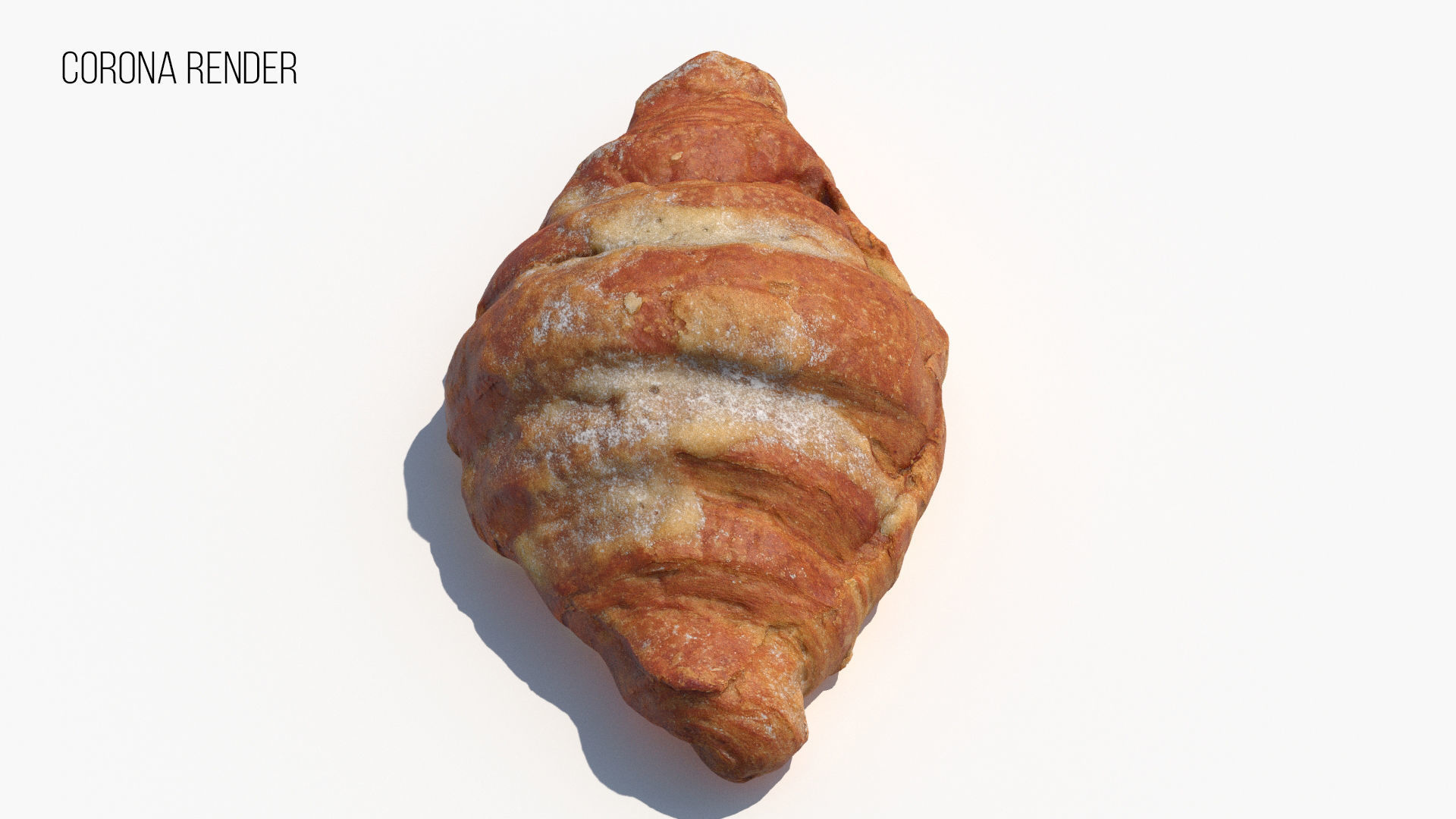 Croissant Almond with Raspberry 3D model 3D model_3